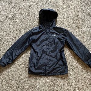 Columbia Women’s Rainjacket Packable into Pocket (Black) Size S